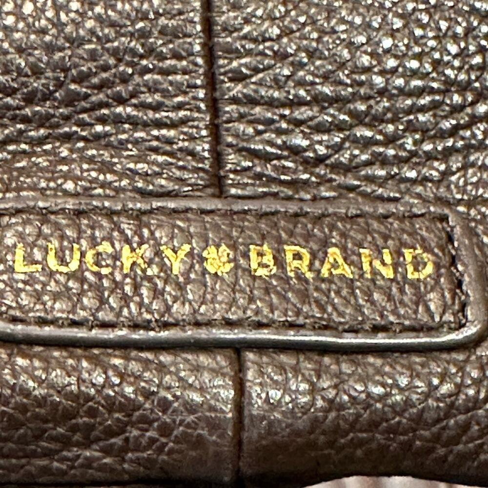 Lucky Brand Bohemian Brown Leather Shoulder Bag with Fringe & Zip Closure - Picture 4 of 13